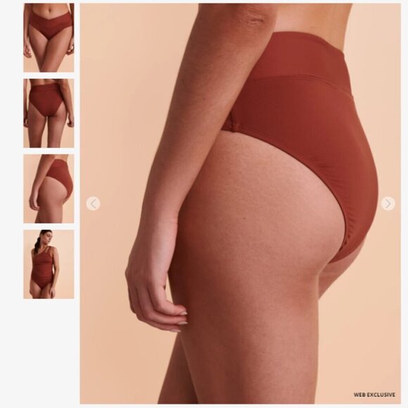 La Blanca Island Goddess Brown Crossover Mid Rise Twisted Bikini Bottom Size 12 - Picture 4 of 4